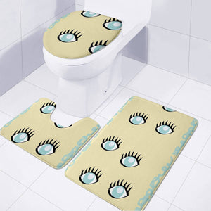 Blue Eyes Brown Pattern Toilet Three Pieces Set