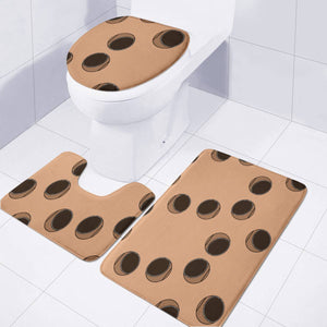 Holes Brown Pattern Toilet Three Pieces Set