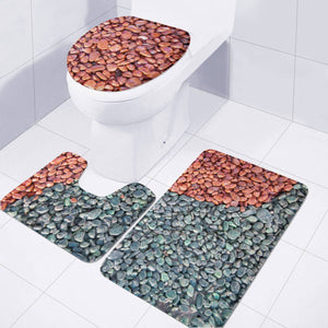 Gravel Print Pattern Texture Toilet Three Pieces Set