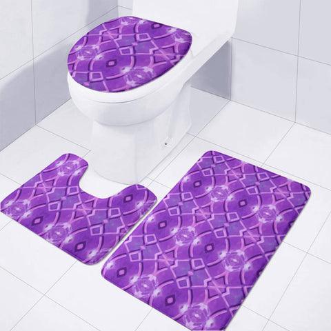 Image of Geometric Galaxy Pattern Print Toilet Three Pieces Set