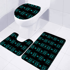 Neon Stripes Ethnic Geometric Pattern Toilet Three Pieces Set