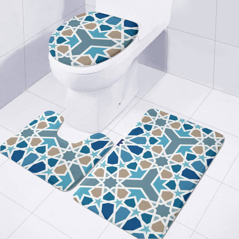 Image of Arabic Geometric Design Pattern Toilet Three Pieces Set