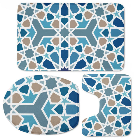 Image of Arabic Geometric Design Pattern Toilet Three Pieces Set