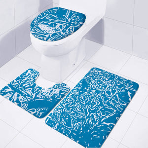 Brilliant White & Blue Toilet Three Pieces Set