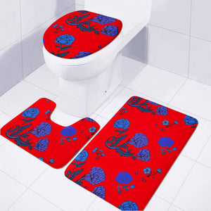 Red Toilet Three Pieces Set