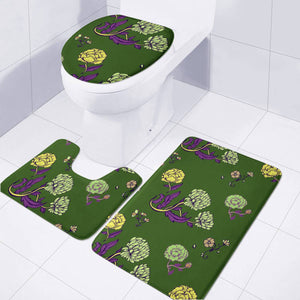 Green Toilet Three Pieces Set