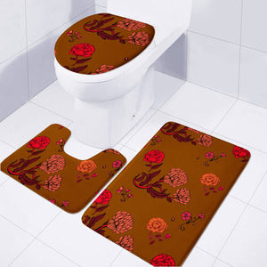 Brown Toilet Three Pieces Set