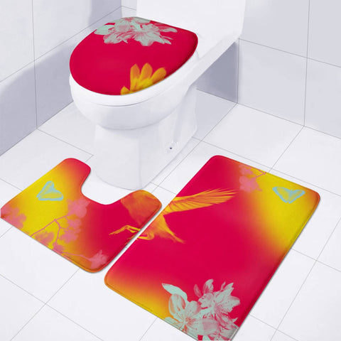 Image of Red Toilet Three Pieces Set