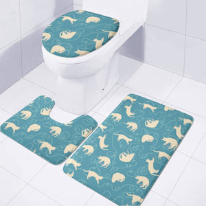 Swirl And Cats Toilet Three Pieces Set