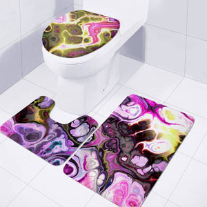 Colorful Marble Design Toilet Three Pieces Set