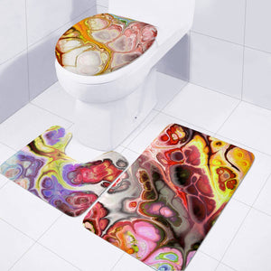 Colorful Marble Design Toilet Three Pieces Set