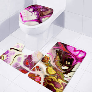 Colorful Marble Design Toilet Three Pieces Set