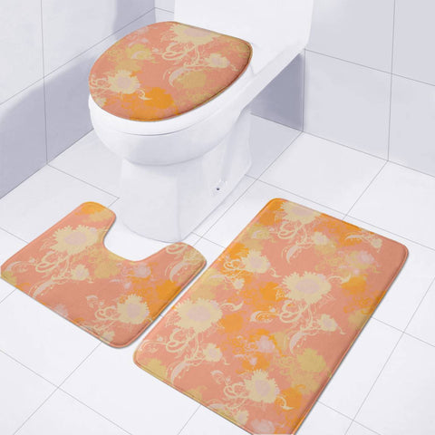 Image of Orange Toilet Three Pieces Set