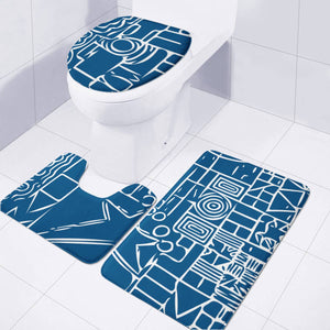 Classic Blue #15 Toilet Three Pieces Set