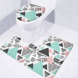 Trendy Triangle Pattern Toilet Three Pieces Set