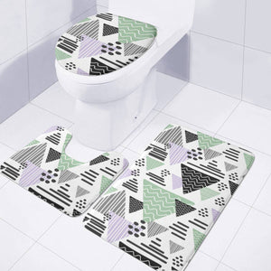 Trendy Triangle Pattern Toilet Three Pieces Set