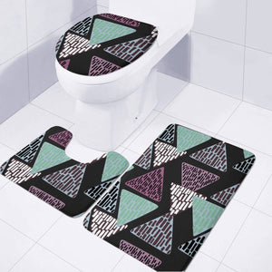 Trendy Triangle Pattern Toilet Three Pieces Set