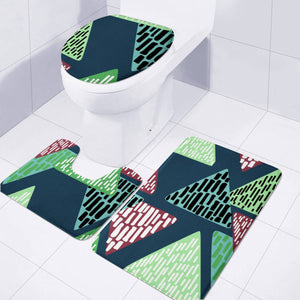 Trendy Triangle Pattern Toilet Three Pieces Set