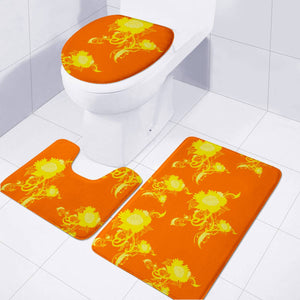 Orange Toilet Three Pieces Set