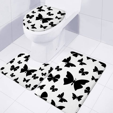Image of Black Butterfly Toilet Three Pieces Set