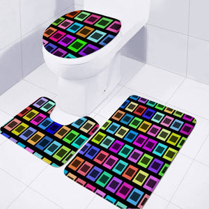 Color Block Toilet Three Pieces Set