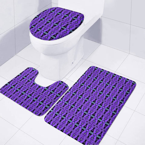 Image of Blue Toilet Three Pieces Set