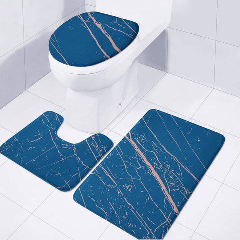 Image of Classic Blue & Rose Tan Toilet Three Pieces Set