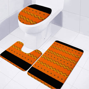 Orange Toilet Three Pieces Set