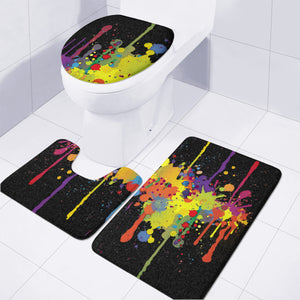 Crazy Multicolored Double Running Splashes Toilet Three Pieces Set