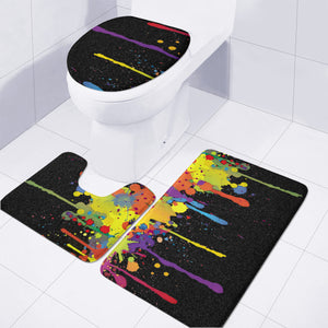 Crazy Multicolored Double Running Splashes Vertical Toilet Three Pieces Set