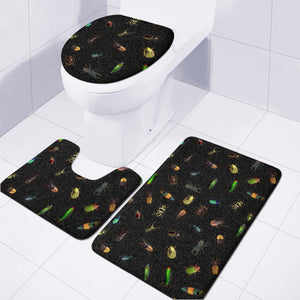 Different Real Bugs Pattern Toilet Three Pieces Set