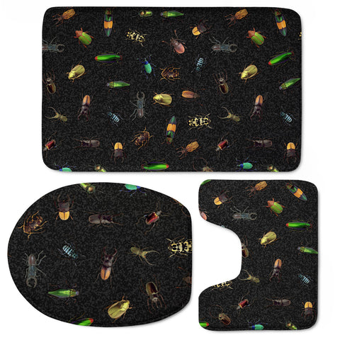 Image of Different Real Bugs Pattern Toilet Three Pieces Set