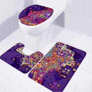 Abstract Bumpy Glass Multicolored Pattern 1 Toilet Three Pieces Set