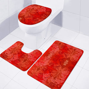 Red Toilet Three Pieces Set