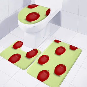 Red Apple Fruit Pattern Toilet Three Pieces Set