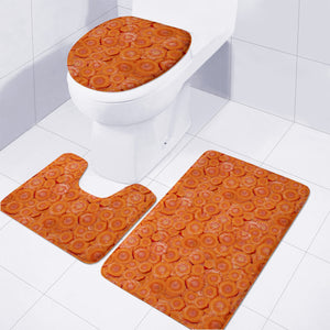 Carrot Pieces Motif Print Pattern Toilet Three Pieces Set