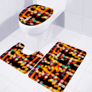 Multicolored Bubbles Pattern Toilet Three Pieces Set