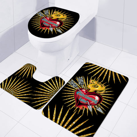 Image of Arrow Of Love Toilet Three Pieces Set