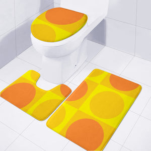 Orange And Yellow Shapes Toilet Three Pieces Set