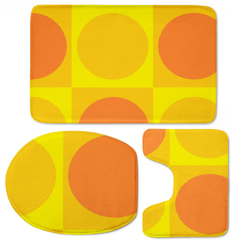 Image of Orange And Yellow Shapes Toilet Three Pieces Set