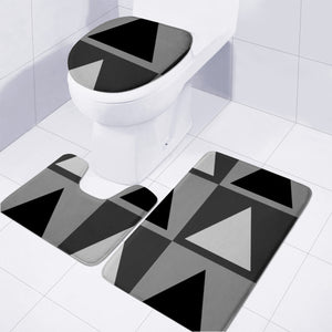 Gray And Black Triangles Toilet Three Pieces Set