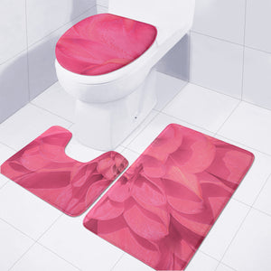 Beauty Pink Rose Detail Photo Toilet Three Pieces Set