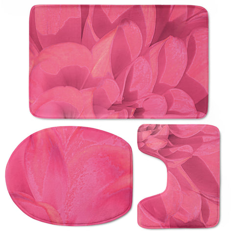 Image of Beauty Pink Rose Detail Photo Toilet Three Pieces Set