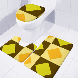 Orange And Yellow Diamonds Toilet Three Pieces Set