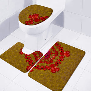 Mandala Of Roses In Beautiful Bloom Toilet Three Pieces Set