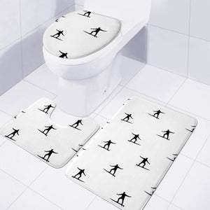 Surfing Motif Graphic Print Pattern Toilet Three Pieces Set