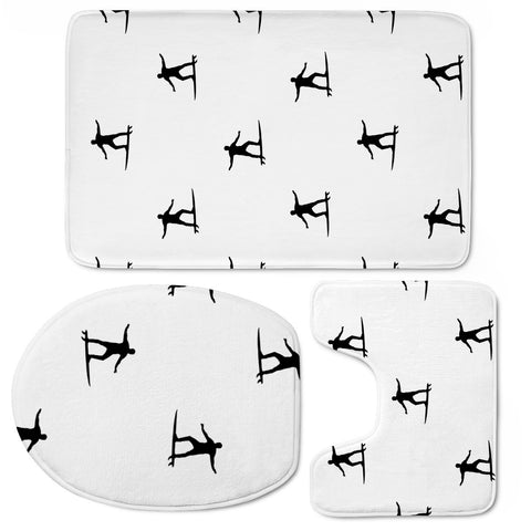 Image of Surfing Motif Graphic Print Pattern Toilet Three Pieces Set