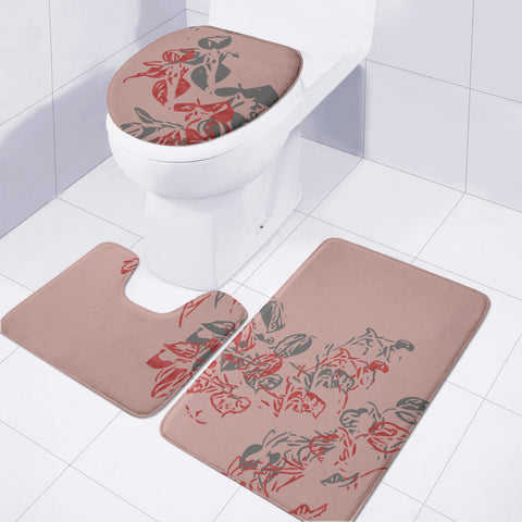 Image of Rose Tan & Pewter Toilet Three Pieces Set