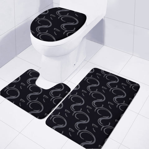 Image of Gray Swirls Toilet Three Pieces Set