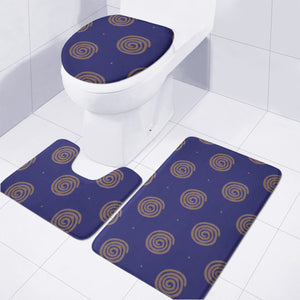 Brown Spirals Toilet Three Pieces Set